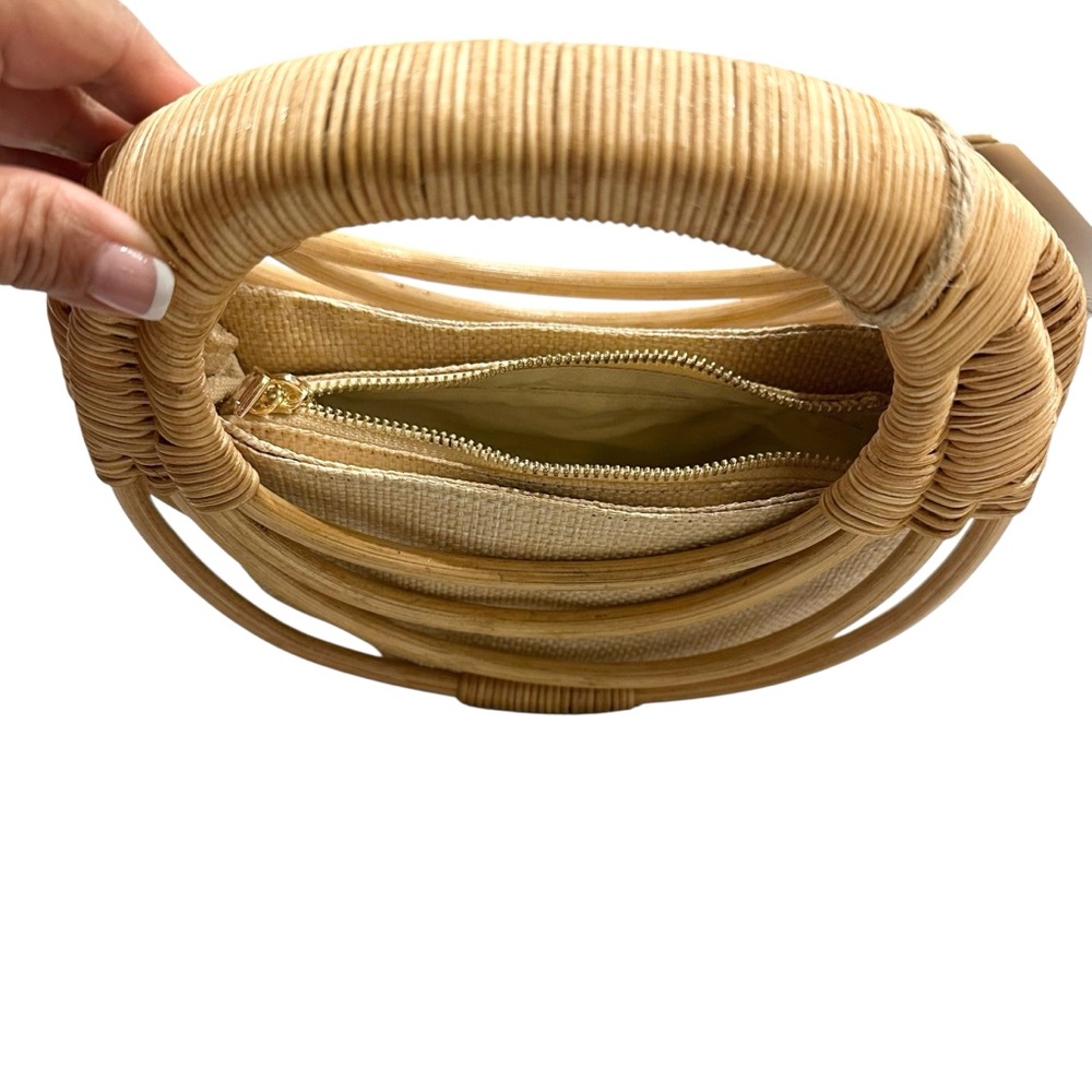 NWT Antik Kraft Natural Woven Rattan Handbag - Picture 7 of 8